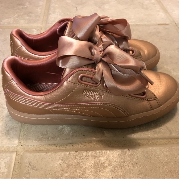 Puma Basket Heart Sneakers in Pink - Picture 2 of 4